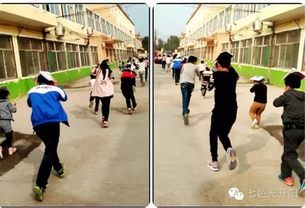 七色光第二小学组织地震演练